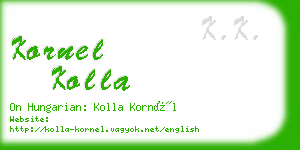 kornel kolla business card